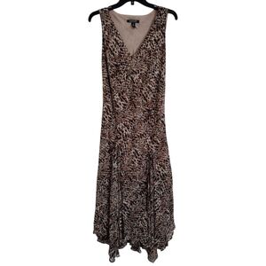 Lauren Ralph Lauren sleeveless animal print dress with handkerchief hem Size 12